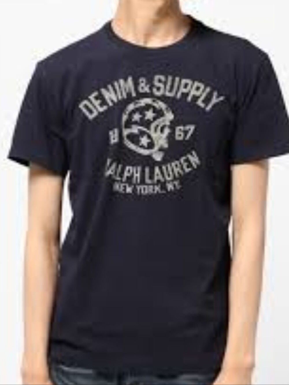 Ralph Lauren Denim & Supply Navy Blue Graphic Short-Sleeve Tee